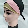 Golden Fancy Tie Back Bonnet - Baby Pink and Blue