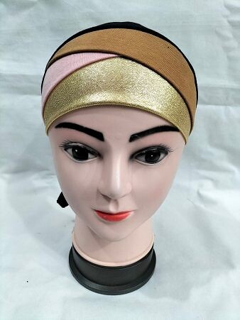 Golden Fancy Tie Back Bonnet - Brown and Baby Pink Golden Fancy Tie Back Bonnet - Brown and Baby Pink