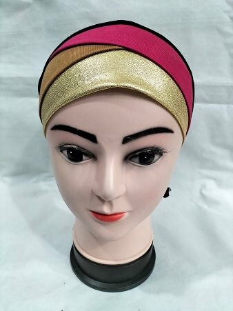 Golden Fancy Tie Back Bonnet - Brown and Deep Pink
