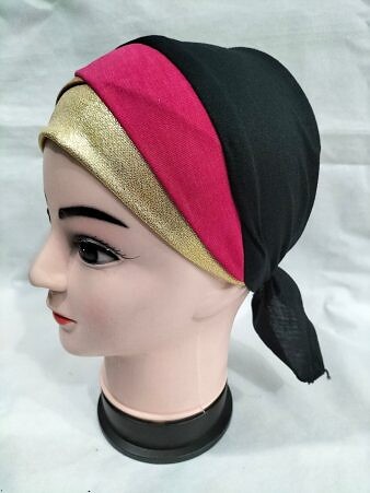 Golden Fancy Tie Back Bonnet - Brown and Deep Pink