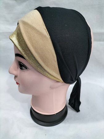 Golden Fancy Tie Back Bonnet - Fawn and Black