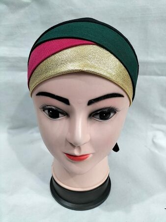 Golden Fancy Tie Back Bonnet - Green and Pink