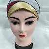 Golden Fancy Tie Back Bonnet - Grey and Maroon Golden Fancy Tie Back Bonnet - Grey and Maroon