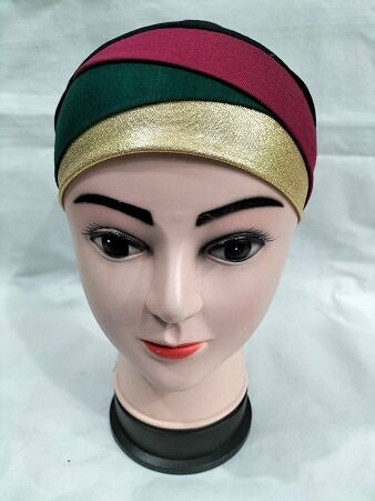Golden Fancy Tie Back Bonnet - Maroon and Green Golden Fancy Tie Back Bonnet - Maroon and Green
