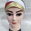 Golden Fancy Tie Back Bonnet - Red and White