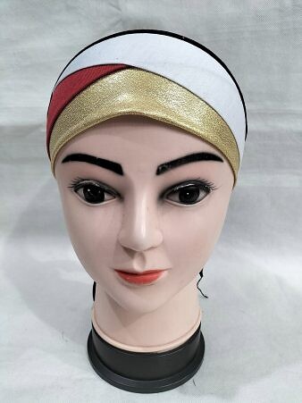 Golden Fancy Tie Back Bonnet - Red and White