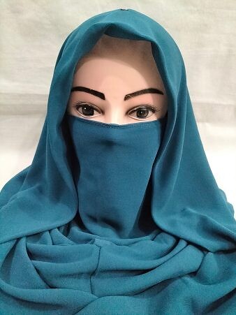 Plain Niqab Ready to Wear - Teal