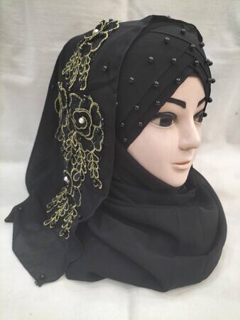 Pearl Ready to Wear with Matching Bunch - Black