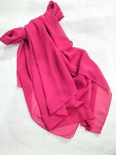 plain chiffon scarf deep pink