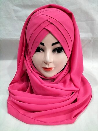 Plain Criss Cross Ready To Wear - Hot Pink