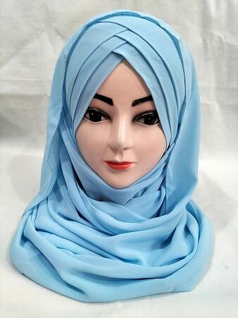 Plain Criss Cross Ready To Wear - Sky Blue Plain Criss Cross Ready To Wear - Sky Blue