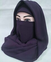 Plain Niqab Ready to Wear - Indigo