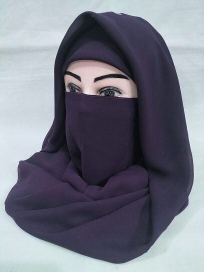 Plain Niqab Ready to Wear - Indigo