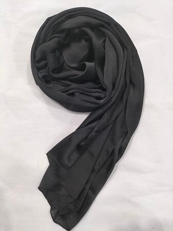 Crinkle Silk Scarf - Black