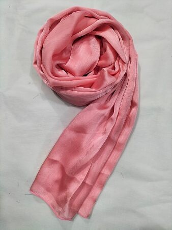 Crinkle Silk Scarf - Pink