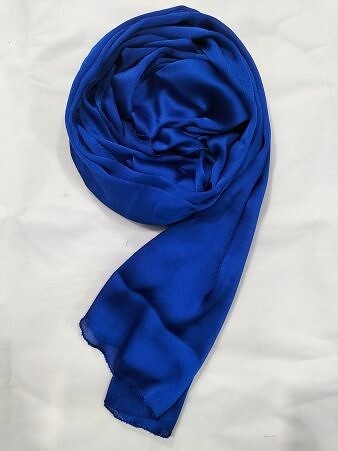 Crinkle Silk Scarf - Royal Blue