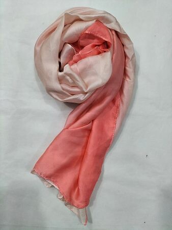 Two Tone Silk Scarf - Peach Two Tone Silk Scarf - Peach