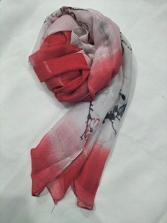 Viscose Glitter Hijab - Red and White Viscose Glitter Hijab - Red and White