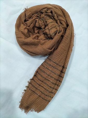 Zari Lawn Crimps - Caramel Brown Zari Lawn Crimps - Caramel Brown