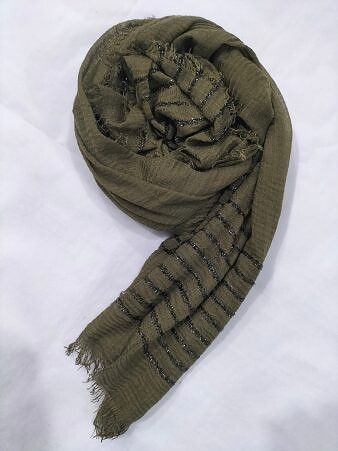 Zari Lawn Crimps - Olive Green