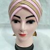 Criss Cross Multi Color Tie Back Bonnet – Fawn and Pink Criss Cross Multi Color Tie Back Bonnet – Fawn and Pink