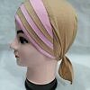Criss Cross Multi Color Tie Back Bonnet – Fawn and Pink Criss Cross Multi Color Tie Back Bonnet – Fawn and Pink