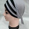 Criss Cross Multi Color Tie Back Bonnet – Grey and Black
