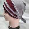 Criss Cross Multi Color Tie Back Bonnet – Grey and Maroon