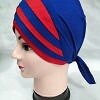 Criss Cross Multi Color Tie Back Bonnet – Red and Blue Criss Cross Multi Color Tie Back Bonnet – Red and Blue
