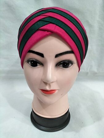 Criss Cross Multi Color Tie Back Bonnet – Sea Green and Pink Criss Cross Multi Color Tie Back Bonnet – Sea Green and Pink