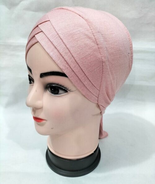 criss cross tie back bonnet rose pink