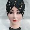 Criss Cross Tie Back Bonnet with Stones - Black