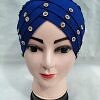 Criss Cross Tie Back Bonnet with Stones - Blue