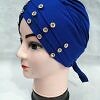 Criss Cross Tie Back Bonnet with Stones - Blue