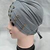 Criss Cross Tie Back Bonnet with Stones - Grey Criss Cross Tie Back Bonnet with Stones - Grey