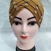 Criss Cross Tie Back Bonnet with Stones - Mustard