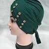 Criss Cross Tie Back Bonnet with Stones - Sea Green