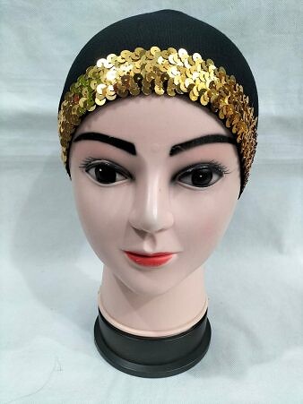 Fancy Cap with Sitare - Black