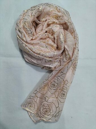Fancy Lawn Scarf - Salmon Pink