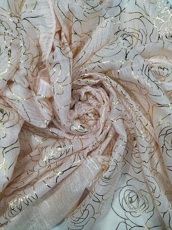 Fancy Lawn Scarf - Salmon Pink