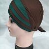Criss Cross Multi Color Tie Back Bonnet – Brown and Green