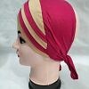 Criss Cross Multi Color Tie Back Bonnet – Deep Pink and Fawn