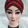 Criss Cross Multi Color Tie Back Bonnet – Red and Brown Criss Cross Multi Color Tie Back Bonnet – Red and Brown