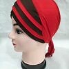 Criss Cross Multi Color Tie Back Bonnet – Red and Brown Criss Cross Multi Color Tie Back Bonnet – Red and Brown