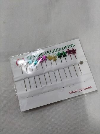 Large-Sized Straight Pins - Multi-Colored Stars