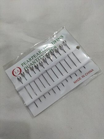 Large-Sized Straight Pins - Silver Round