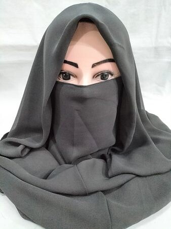 Niqab Ready to Wear - Dark Grey