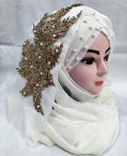 Pearl Ready to Wear with Golden Bunch - Cream