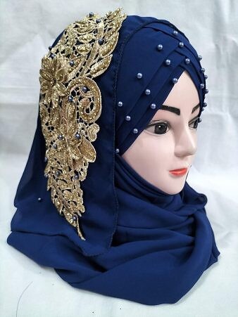 Pearl Ready to Wear with Bunch - Dark Blue