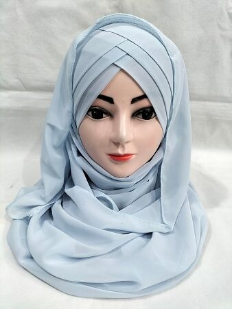 Plain Criss Cross Ready To Wear - Baby Blue